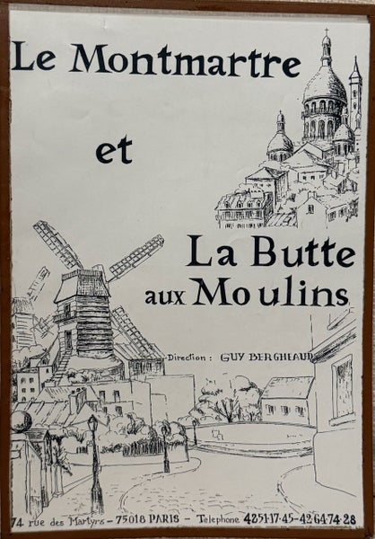 MENU - LE MONTMARTE et LA BUTTE aux MOULINS- PARIS