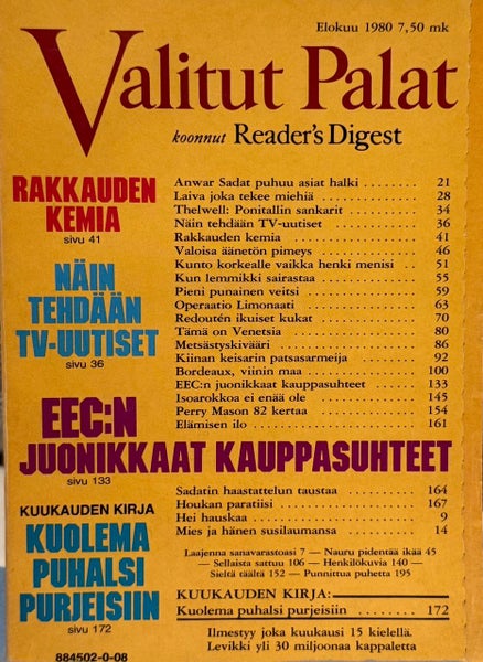 VALITUT PALAT v.1980 Elokuu