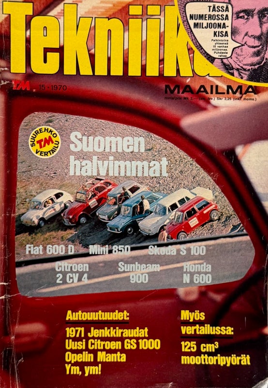 Nostalginen lehti. TEKNIIKAN MAAILMA v.1970 n:o 15